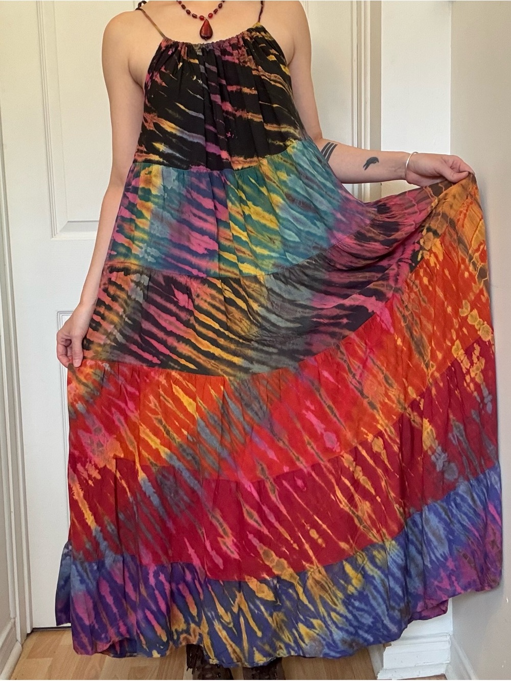 Tie-dye maxi dress